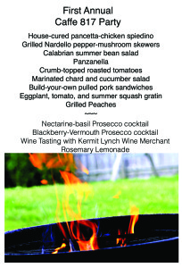 First Annual Caffe 817 Party Menu
