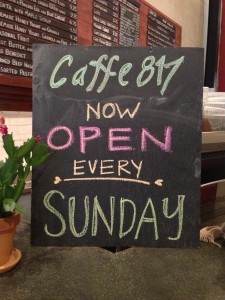 open sundays chalkboard